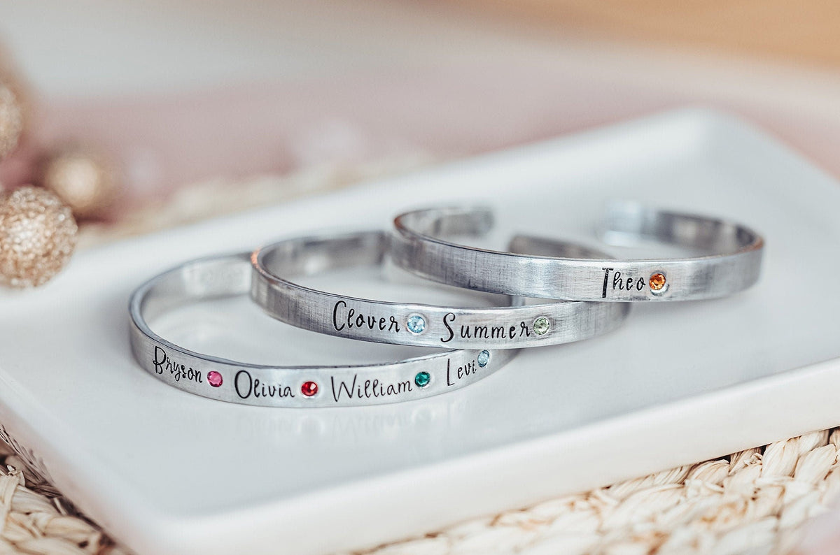 Bracelet with children's hot sale names engraved