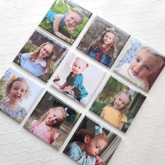 Set of 9 Personalized Photo Magnets