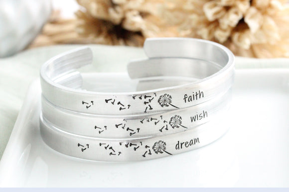 Dandelion Wish Cuff Bracelet