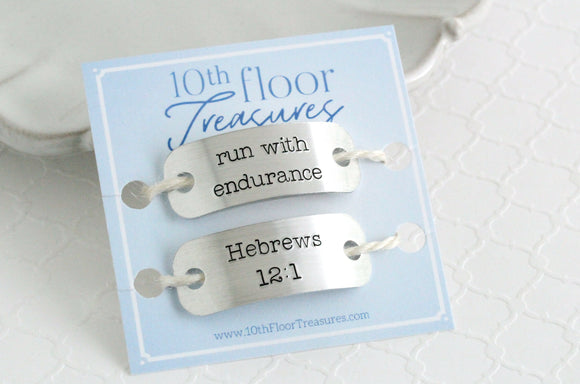 Run With Endurance Hebrews 12:1 Shoe Tags