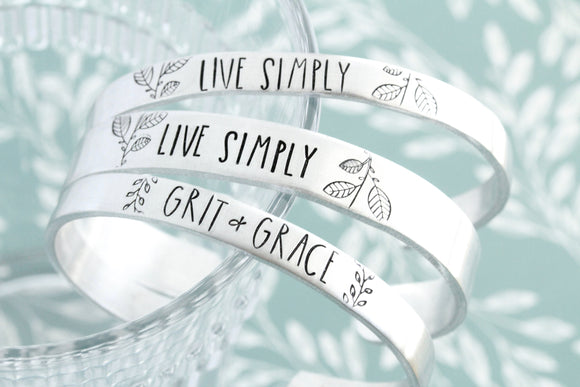 Live Simply, Grit And Grace Cuff Bracelet