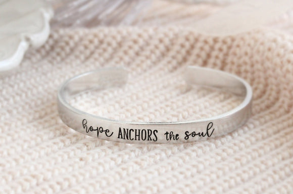 Hope Anchors The Soul Hebrews 6:19 Cuff Bracelet