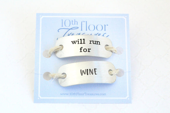 Will Run For Wine Shoe Tags