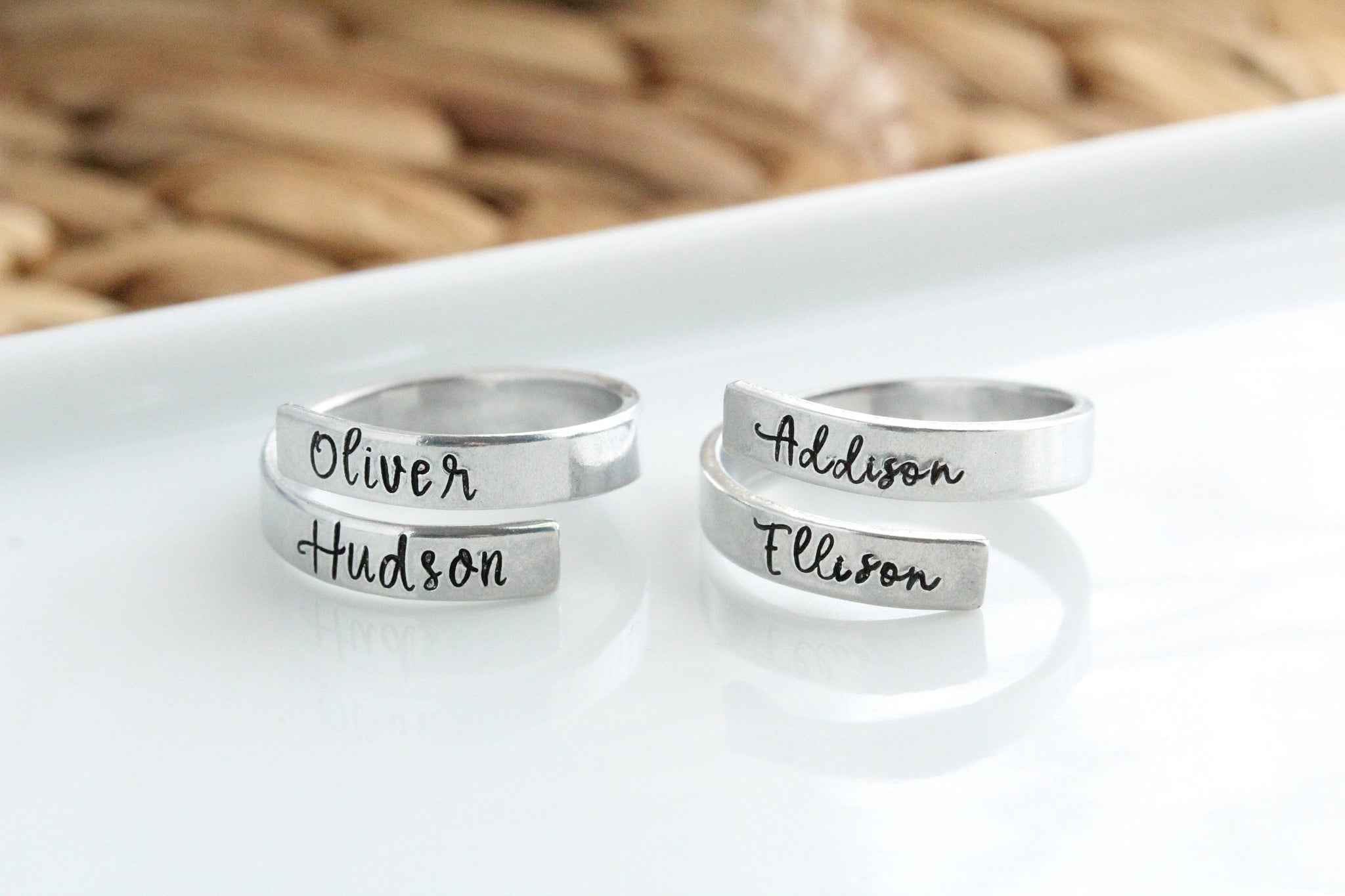 Silver Gifts For Couples | Silver Rings For Couples With Names