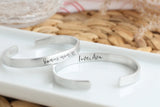 Personalized Cuff Bracelet WITH TEXT INSIDE